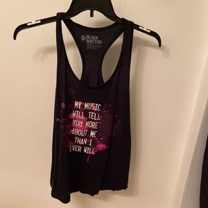 Black graphic tank top